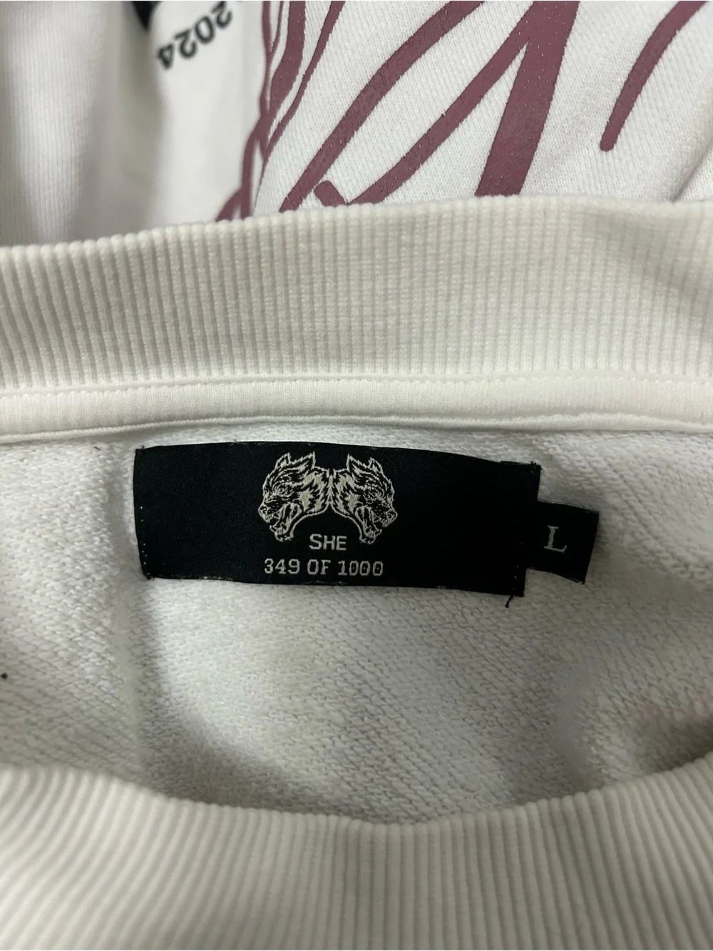 Darc Sport White Crewneck Sweater with Black Graphic